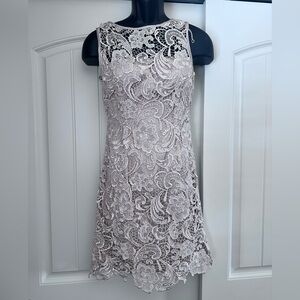 Cache Floral Lace Mini Dress in Cream